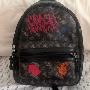 COACH black leather back pack